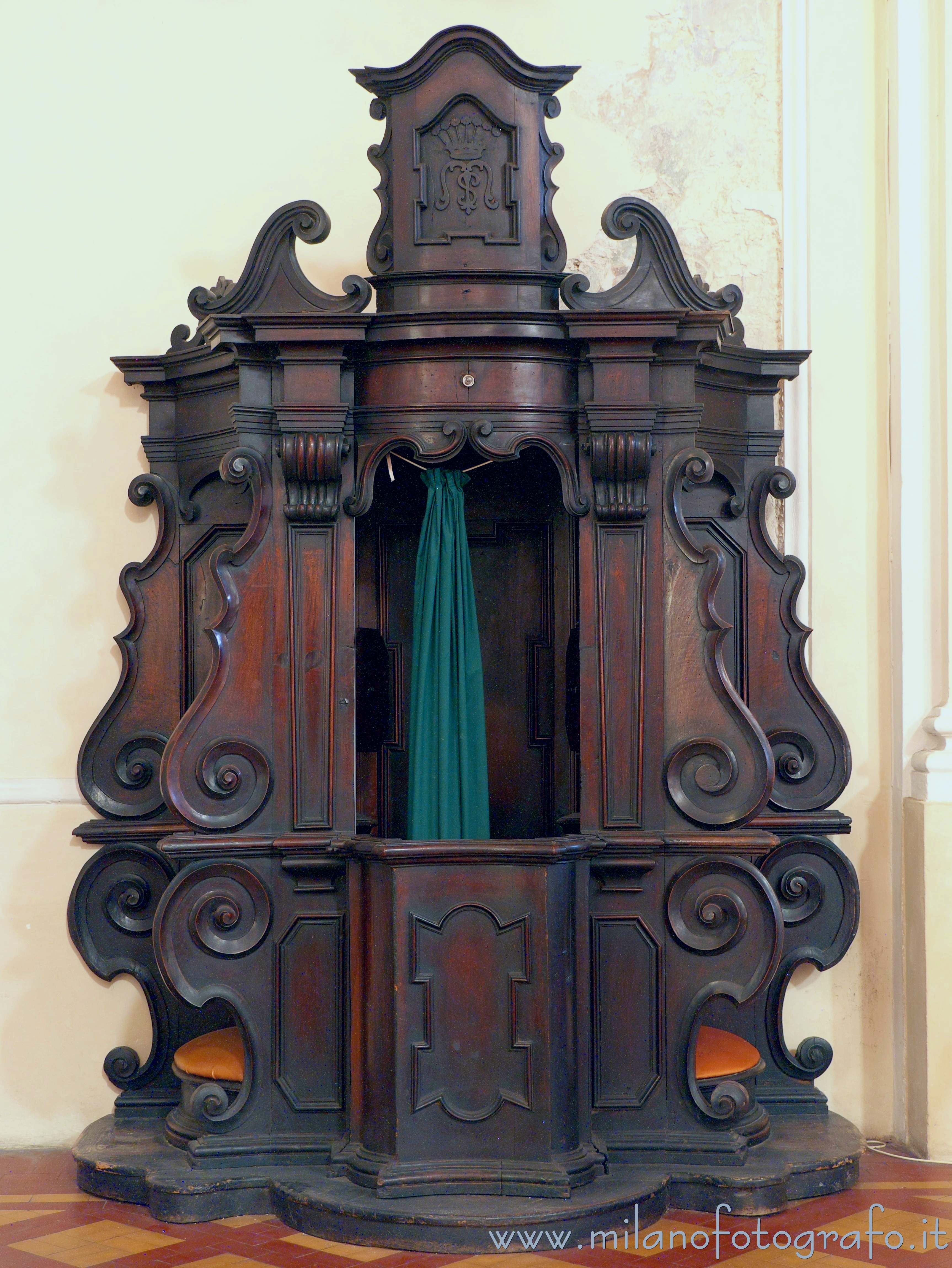 Pesaro (Pesaro e Urbino, Italy) - Confessional in the Sanctuary of Our Lady of Grace